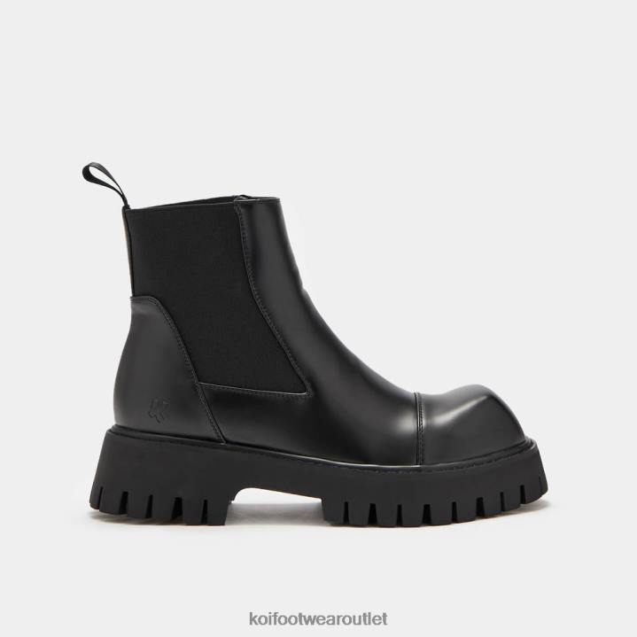 Men KOI footwear Black Giver Of Freedom Square Toe Chelsea Boots TDVL185