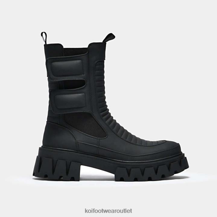 Men KOI footwear Black Vader Padded Croft Boots TDVL181