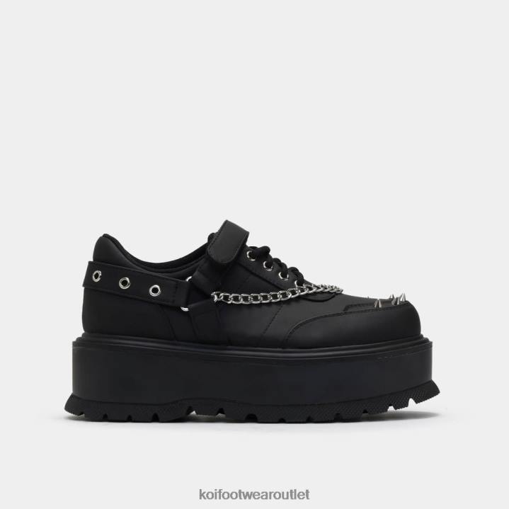 Men KOI footwear Black Retrograde Rebel Platform Shoes TDVL202