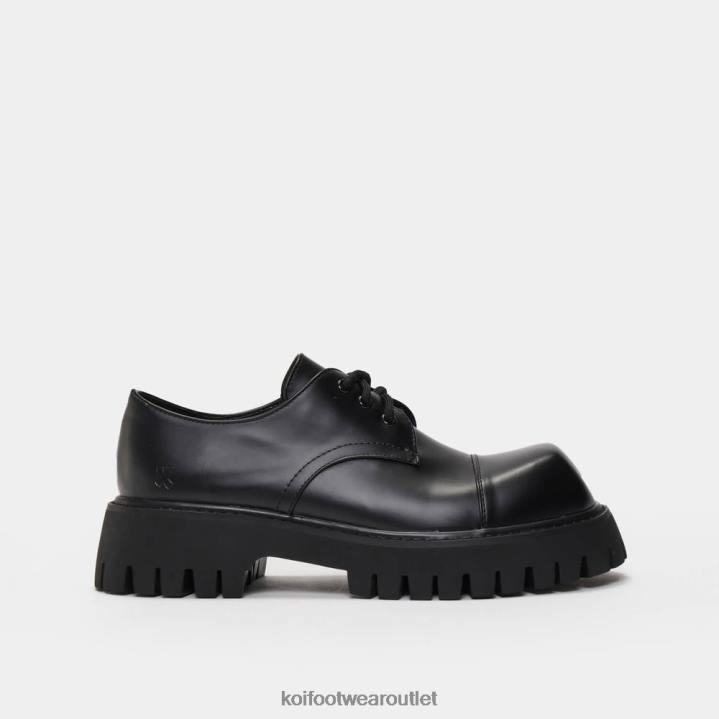 Men KOI footwear Black The Corrupter Square Toe Shoes TDVL203