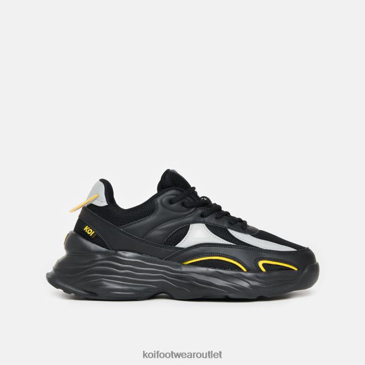 Men KOI footwear Black Hidden Valley Dark Trainers TDVL206