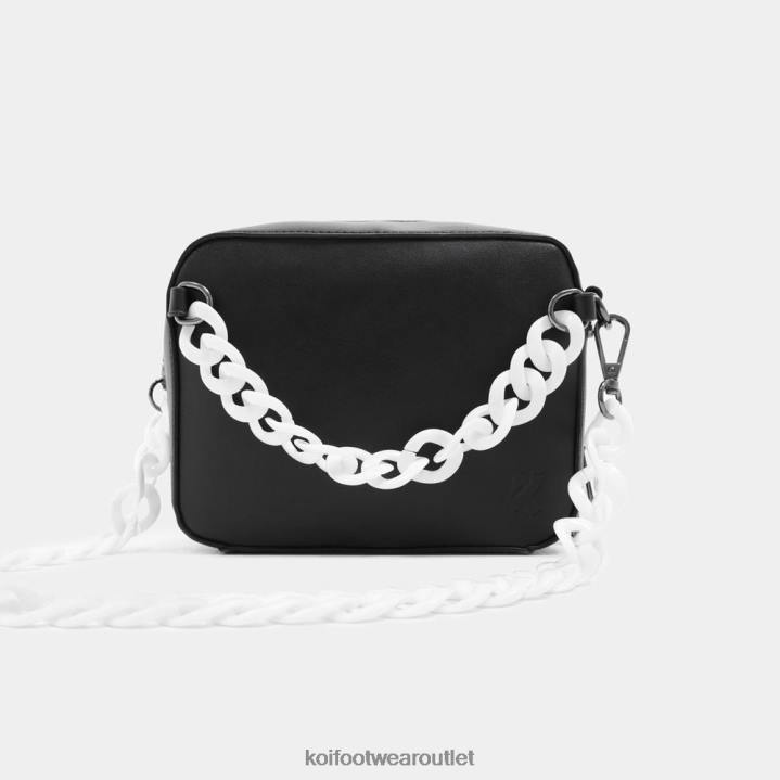 Women KOI footwear Black Monochrome Chain Reaction Crossbody Bag TDVL173