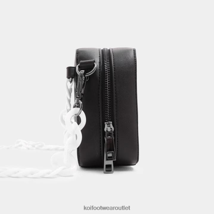 Women KOI footwear Black Monochrome Chain Reaction Crossbody Bag TDVL173