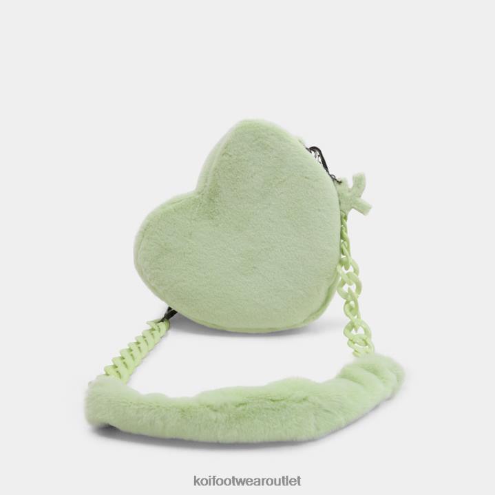 Women KOI footwear Green Green Cloud Heart Flutters Faux Fur Bag TDVL169