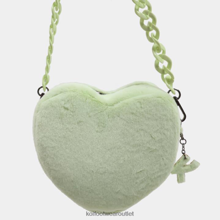 Women KOI footwear Green Green Cloud Heart Flutters Faux Fur Bag TDVL169