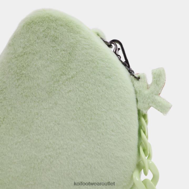 Women KOI footwear Green Green Cloud Heart Flutters Faux Fur Bag TDVL169