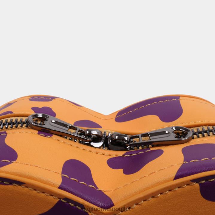Women KOI footwear Orange Funky Town Cow Print Bag TDVL170