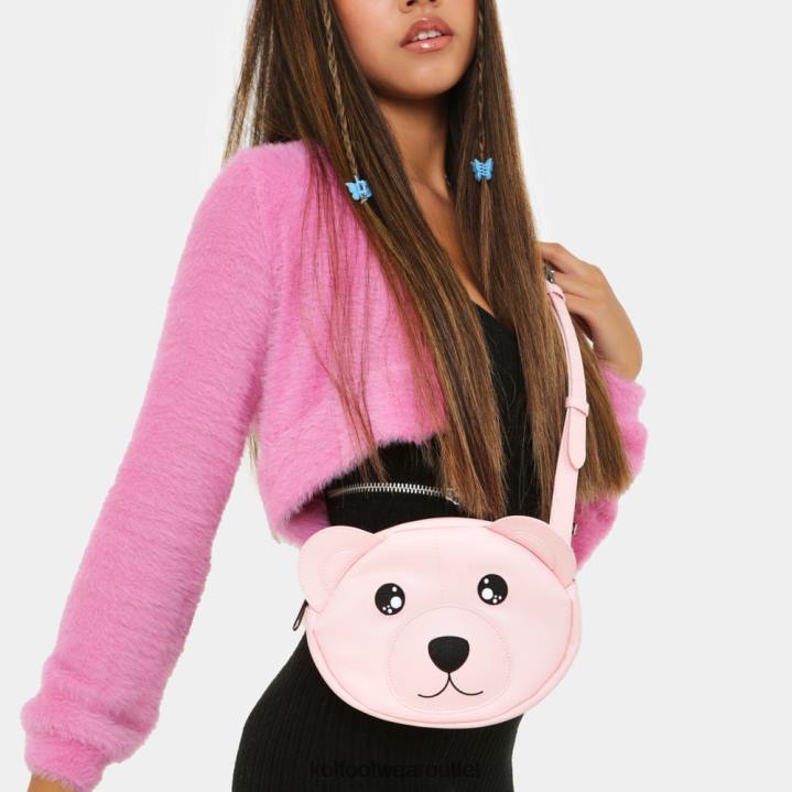 Women KOI footwear Pink Love Hugs Bear Crossbody Bag TDVL174