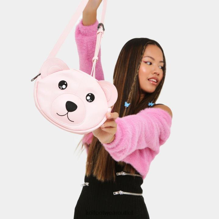 Women KOI footwear Pink Love Hugs Bear Crossbody Bag TDVL174