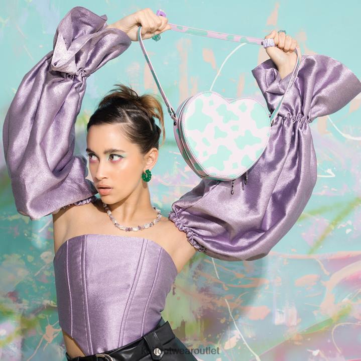 Women KOI footwear Purple Funky Town Lilac Cow Print Bag TDVL171