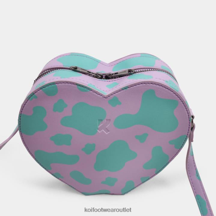 Women KOI footwear Purple Funky Town Lilac Cow Print Bag TDVL171