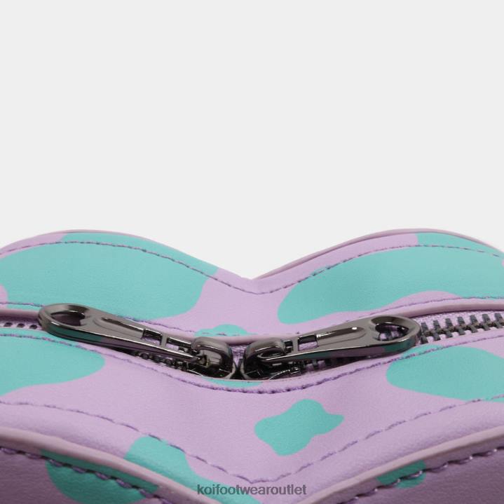 Women KOI footwear Purple Funky Town Lilac Cow Print Bag TDVL171