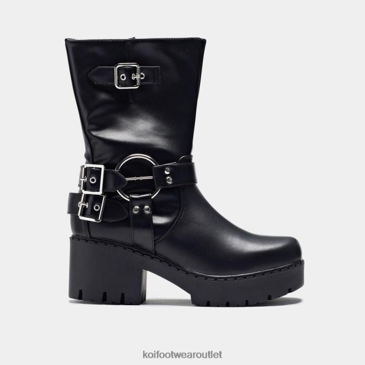 Women KOI footwear Black Oblivion Grunge Switch Boots TDVL93