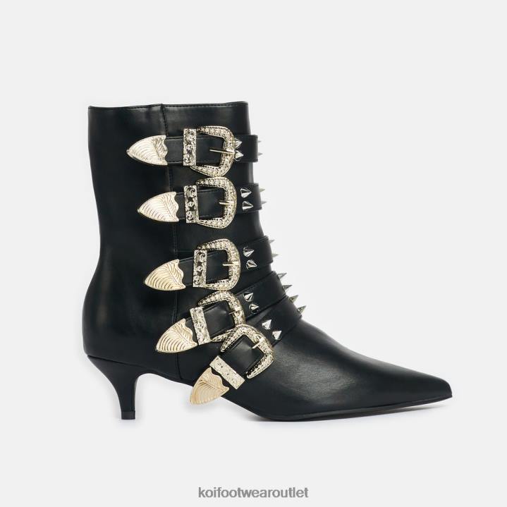 Women KOI footwear Black Traitor Zone Spiked Boots TDVL87
