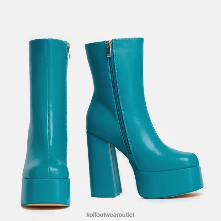 Women KOI footwear Blue Lexus Steel Platform Heeled Boots TDVL71