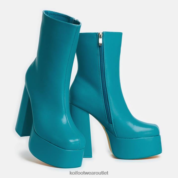Women KOI footwear Blue Lexus Steel Platform Heeled Boots TDVL71