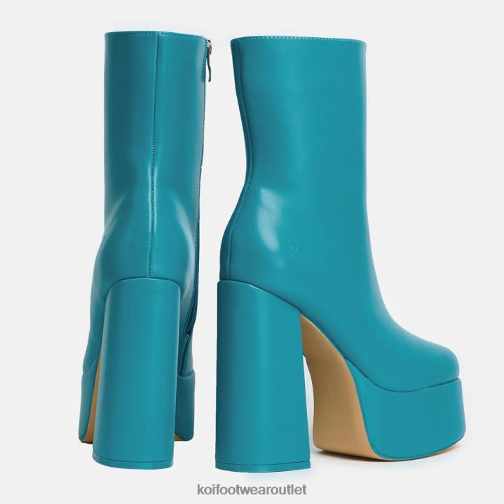 Women KOI footwear Blue Lexus Steel Platform Heeled Boots TDVL71