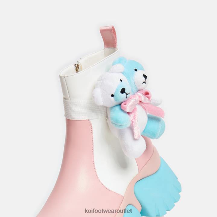 Women KOI footwear Multi Teddy Bear Pastel Platform Boots TDVL107