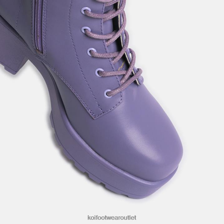 Women KOI footwear Purple Gin Lavender Platform Military Boots TDVL74