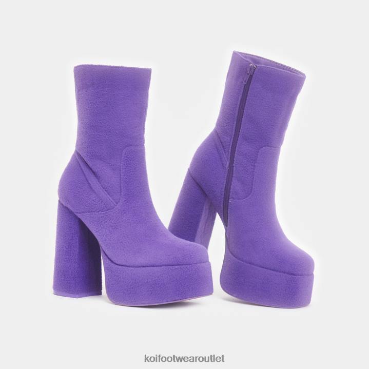 Women KOI footwear Purple Tinky Winky Fluffy Platform Boots TDVL102