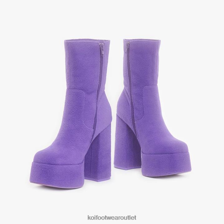Women KOI footwear Purple Tinky Winky Fluffy Platform Boots TDVL102