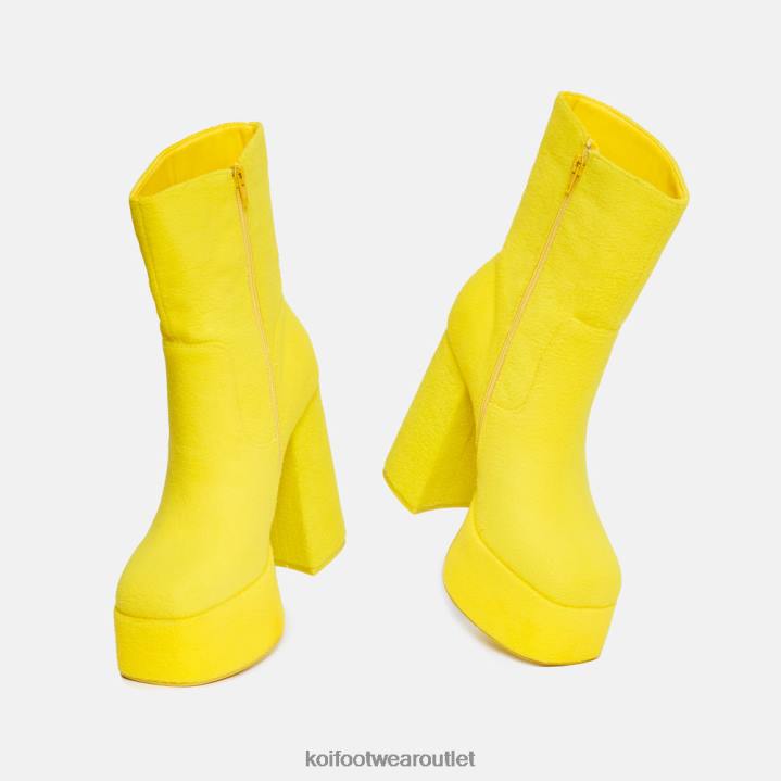 Women KOI footwear Yellow Laa Laa Fluffy Platform Boots TDVL100