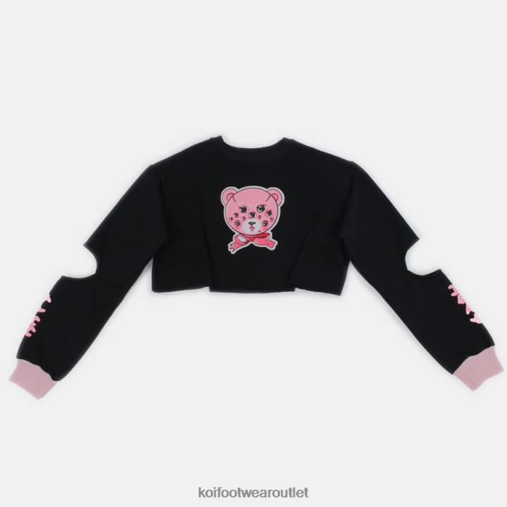 Women KOI footwear Black Yami Crop Top TDVL156