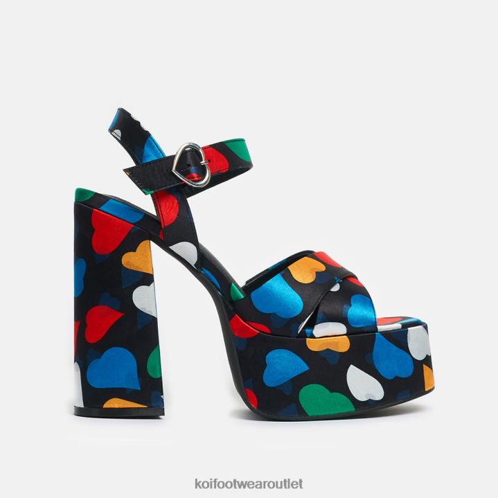 Women KOI footwear Black Black Sugar Pocket Platform Heels TDVL46