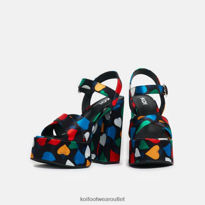 Women KOI footwear Black Black Sugar Pocket Platform Heels TDVL46