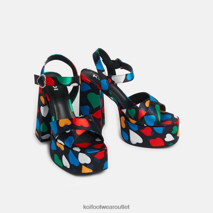 Women KOI footwear Black Black Sugar Pocket Platform Heels TDVL46