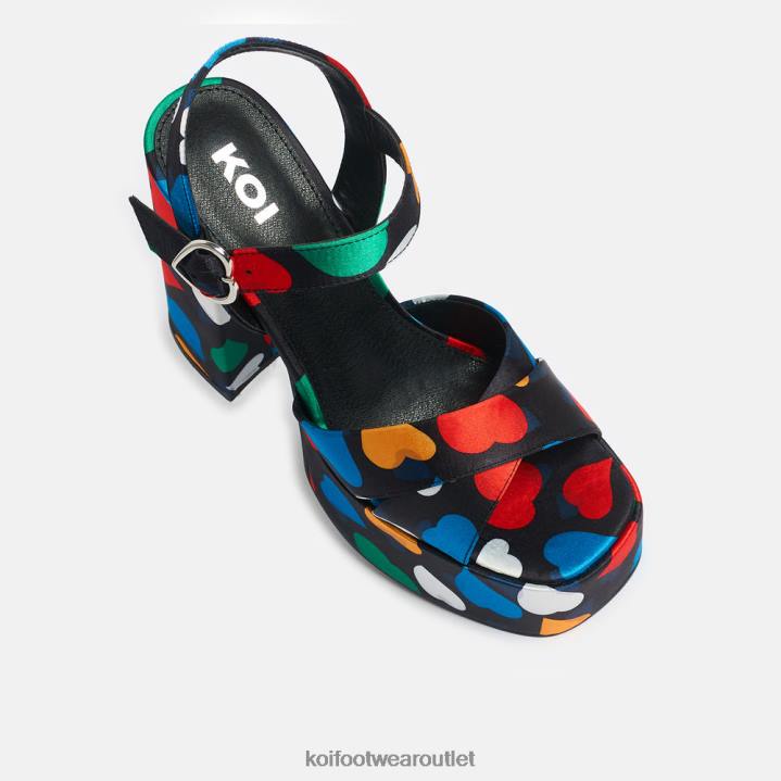 Women KOI footwear Black Black Sugar Pocket Platform Heels TDVL46