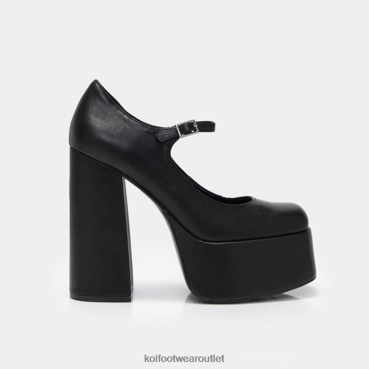 Women KOI footwear Black Darkbloom Platform Heels TDVL45