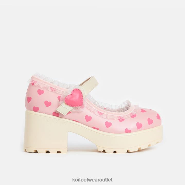 Women KOI footwear Beige Tira Mary Janes 'Melanie Sweetheart Edition' TDVL21
