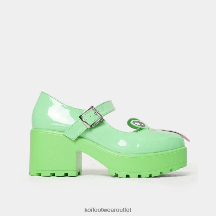 Women KOI footwear Green Tira Mary Janes 'Cheeky Frog Edition' TDVL19