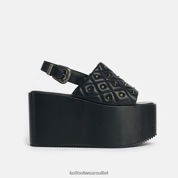 Women KOI footwear Black Imperial Web Mega Platform Sandals TDVL131