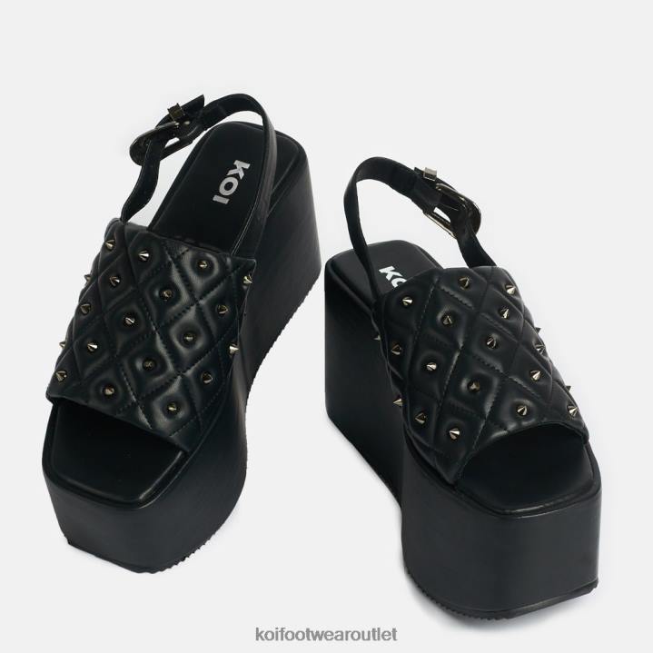 Women KOI footwear Black Imperial Web Mega Platform Sandals TDVL131