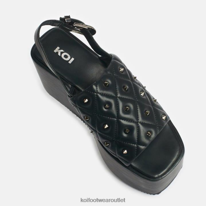 Women KOI footwear Black Imperial Web Mega Platform Sandals TDVL131