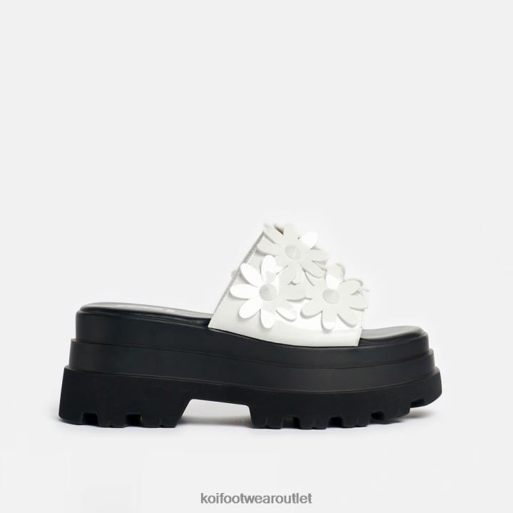 Women KOI footwear White A Secret Snowdrop Arrangement Sliders TDVL150