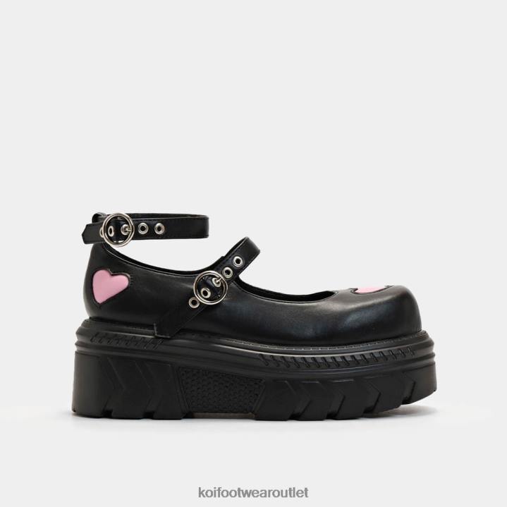 Women KOI footwear Black A Warrior'S Heart Stomper Shoes TDVL55
