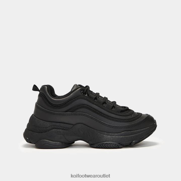 Women KOI footwear Black Lizzies V2 Extra Chunky Trainers TDVL120